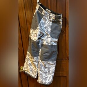 Gray and white multicolor kids snow pants